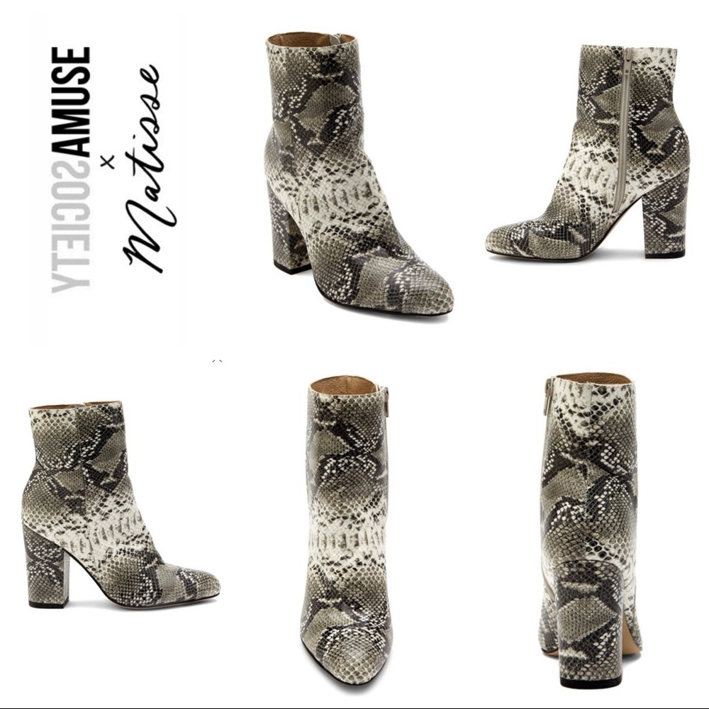 Matisse X Amuse Society Amore Snakeskin Boot 7.5